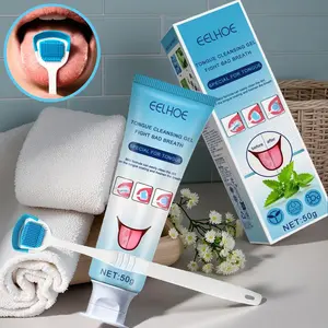 Tongue Cleaning Gel & Brush, Oral Care, Oral Hygiene Essentials, Remove Bad Breath, Freshen Breath, Tongue Cleaner, Dental Hygiene Tool, Daily Use