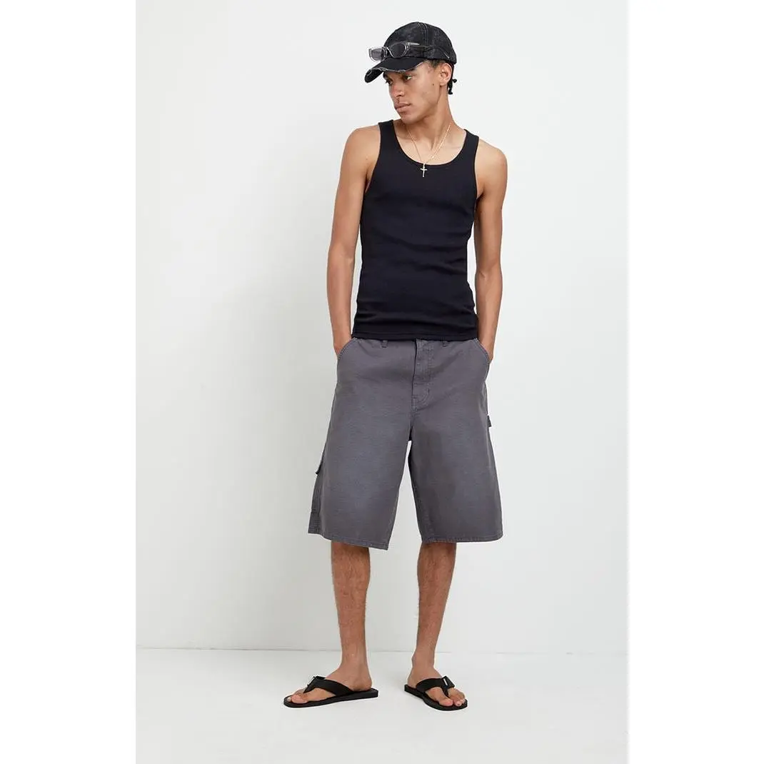 Pacsun Men's Austin Extreme Baggy Jean Shorts Cargo Carpenter Charcoal