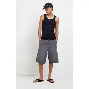 Pacsun Men's Austin Extreme Baggy Jean Shorts Cargo Carpenter Charcoal