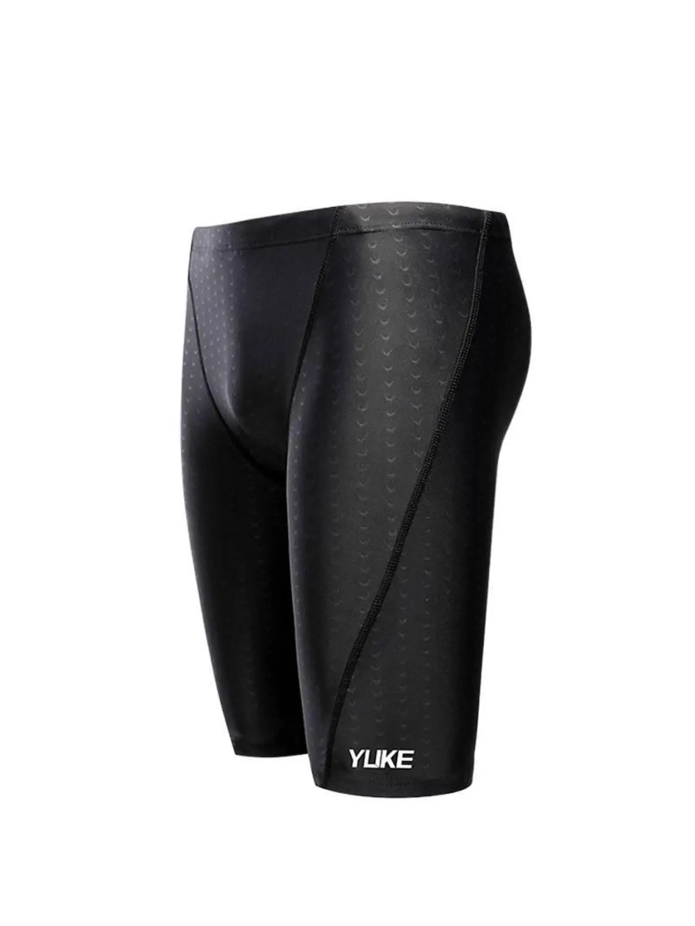 Sharkskin swim trunks for men, large size, waterproof, quick-dry, long swimming pants, training swimwear