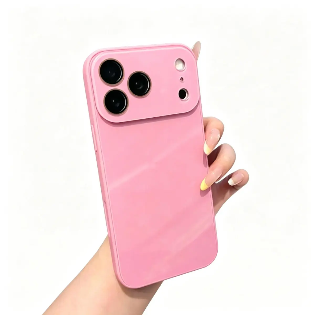 Fresh Candy Color Series – Skin-Feel Crystal Clear Case for iPhone 17Air 17/16/15/14/13 /Pro/Pro Max, 16/15/14 Plus – Soft TPU Bumper + Hard PC Back – Full Lens Coverage – Cute Minimalist Pink & White iPhone  case Shockproof Protection Protective Plastic