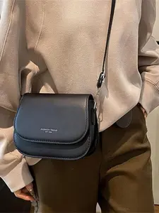 Elegant Women's Letter Pattern Crossbody Bag, Spacious Synthetic Leather, Adjustable Strap, Stylish and Practical Accessory