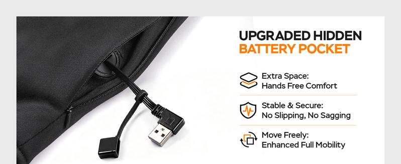 Heated Hoodie for Men, Electric Heating Sweatshirt with Fleece Lining, Winter Thermal Pullover Sweater, Battery Not Included