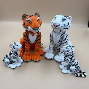 Tiger Figurine - Premium PLA Filament Crafted 3D Print with Unique Layer Characteristics & Natural Color Variations for Indoor Display