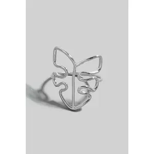 Wire Monstera Ring (Silver)