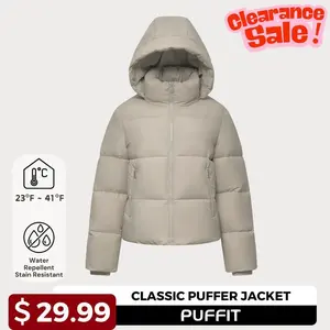 【Clearance Sale】[SIZE 2-20]Women's Fitted Detachable Hooded Puffer Jacket, Winter Basic Warm Coat with Removable Hood Zip Deep Pockets for Women