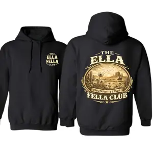 The Ella Fella Club Hoodie Choosin Texas Western Cowboy Graphic Hooded Sweatshirt, Vintage Desert Ranch Pullover, Country Lifestyle Unisex Gift Hoodie