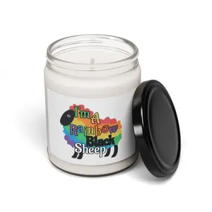 Rainbow Black Sheep Scented Soy Candle, 9oz funny candles Decor Glass organic candle