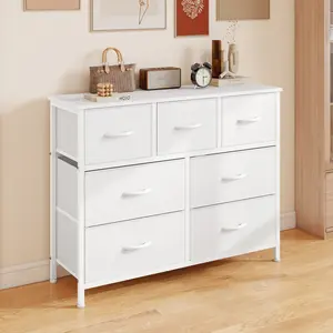 7 Drawers Dresser for Bedroom and TV Stand, Fabric Storage Tower for Clothes, Baby Stuff
