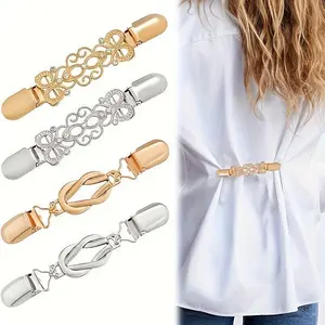 4 pieces of retro-style waist clips for women - Adjustable metal brooch for dresses, shirts, shawls and sweaters - Strong and long-lasting, non-slip design, all-season use, zinc alloy, suitable for casual wear Waist clips | Retro style design