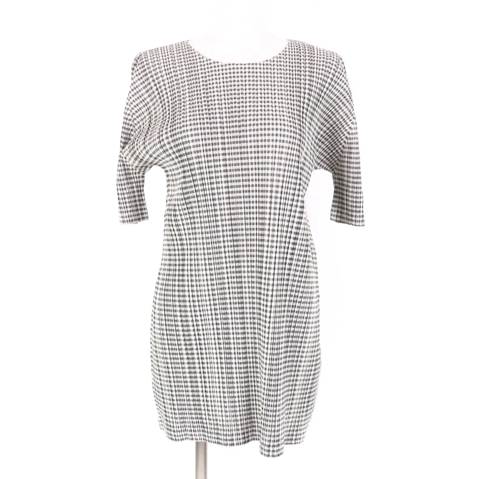 Pre-owned Issey Miyake Polyester Small Leather Goods PLEATS PLEASE Gingham Check Pattern One Piece