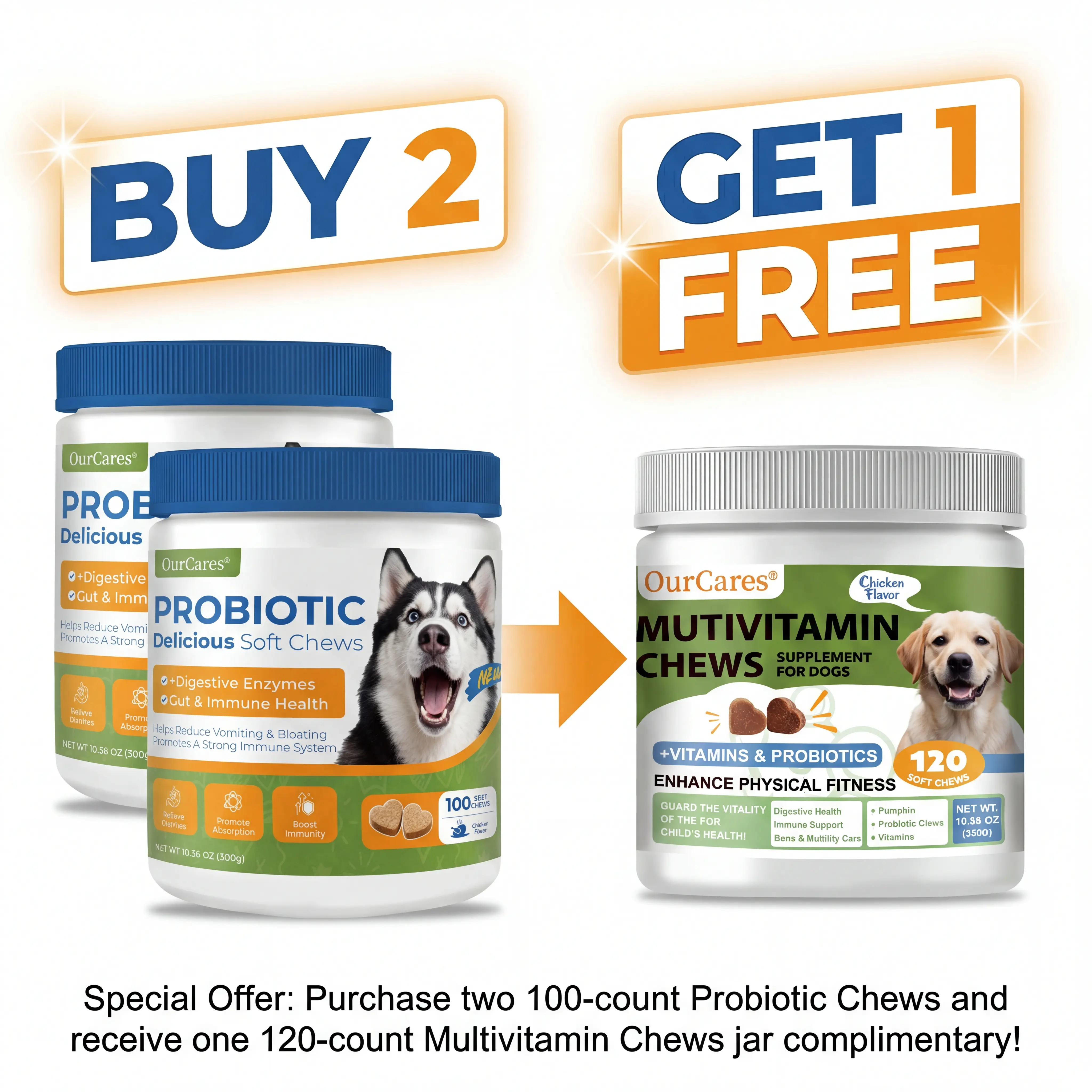 200 soft chews + 120 Soft Chews Gift Pack Multivit