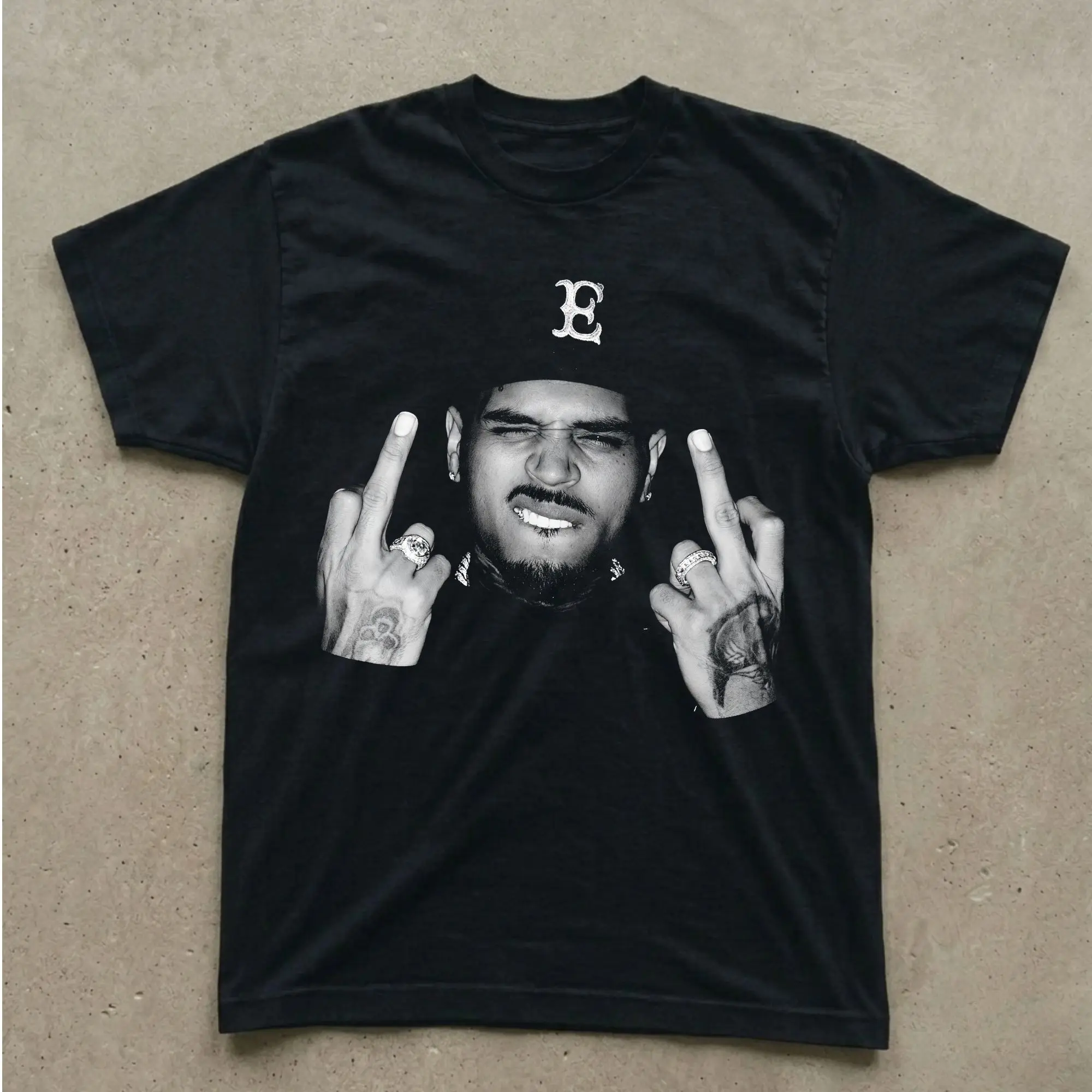 Vintage Big Face Of CB TShirt, Vintage RNB Singer Merch, Tee Team Fan Apparel, Musician Top