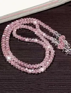 Pink Beaded Phone Lanyard