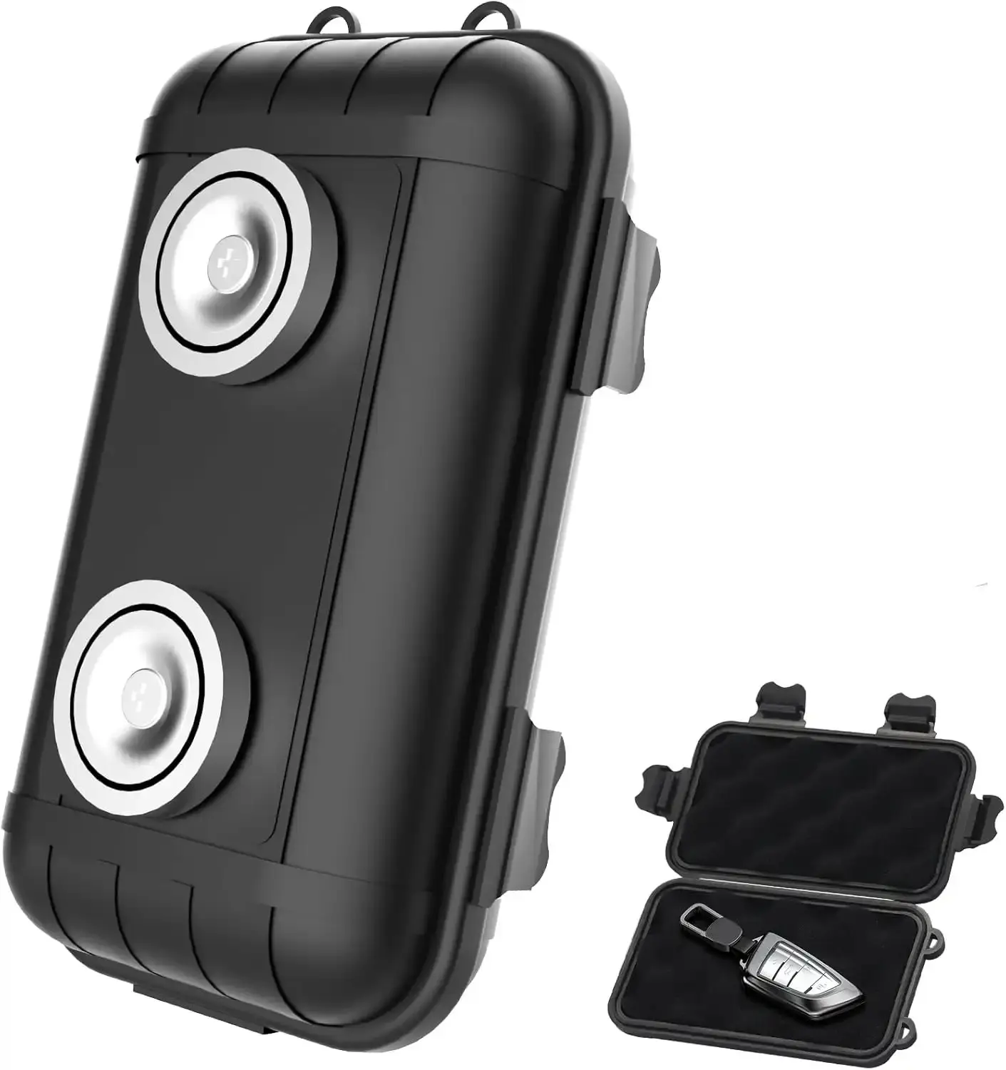 Magnetic Key Box, Magnetic Key Holder Under Car, Hide a Key Magnetic Car Waterproof Key Holder Hider Key Case for Outside Travel, Hide a Key Box for Cars, SUV, Truck - Black, 1 Pack