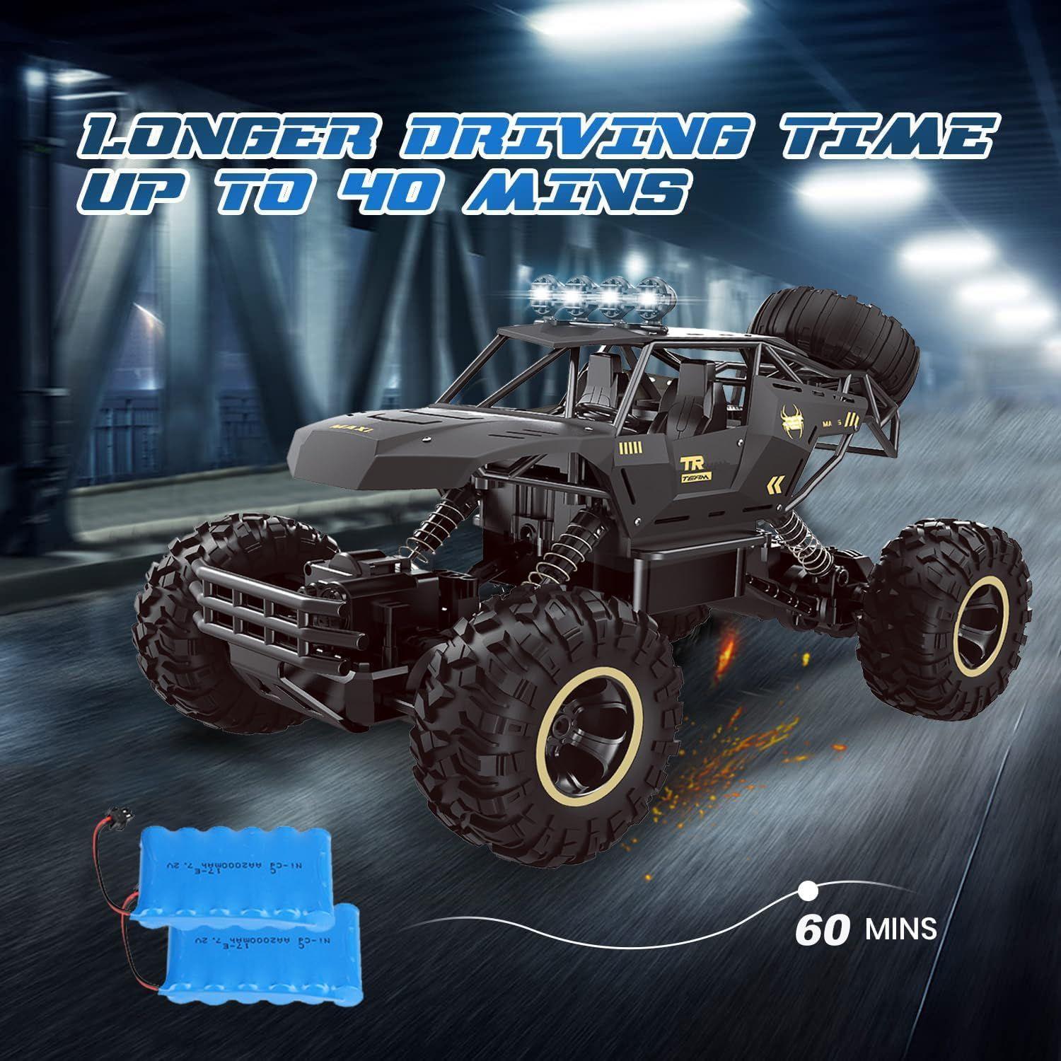 2025 RC 37cm 1:12 4WD Large Remote Control Cars Rock Crawler Monster Truck with 2 Battery ,Kids Toys Gifts, Dual Battery Off-Road Toys