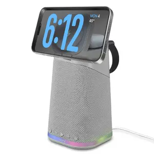 Wireless Charger with Apple Watch Charger, AirPods Charger, Bluetooth Speaker, and Night Light - Grey (iPBT70G)