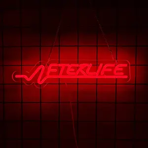 Cyberpunk Neon Sign for Wall Decor,Vibrant Gaming LED Neon Sign for Man Cave Shooting Game lights for for Gamer Room ,Bedroom,Bar,Birthday,Christmas Decor,Afterlife Neon Light Sign