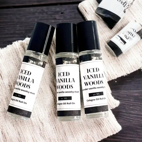 Iced Vanilla Woods Unisex Cologne Oil - Liquid Men's Fragrance, Smoky Wood Musk, Lavender-Infused Woody Perfume Blend, Single Item for Men & Women (Beauty & Personal Care), 10Ml Vial Storage