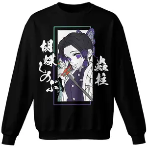 Demon Slayer Kocho Shinobu Japanese Pattern WAGARA of Butterfly Pattern Design. Classic T-Shirt, Cute Anime Tee,Cute Chibi Shirt, Anime Fans Tee, Anime Character Tee Gift For Her Him 251013