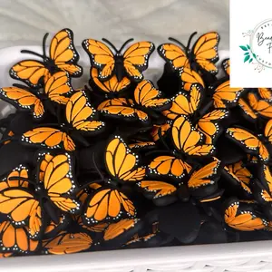 3D monarch butterfly focal beads. Custom exclusive.