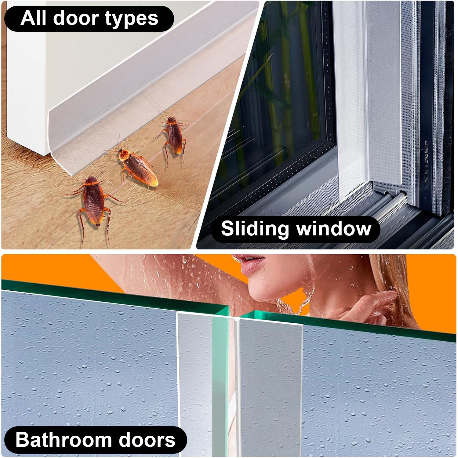 Silicone Seal Weather Stripping Insulation Tape - Self-Adhesive Silicone Weather Stripping Weatherproof Soundproof Insect repellent for Door & Window, Under-Door Draft Stopper, Bottom & Side Seal - Glass Gaps Silicone Seal Weather Stripping Insulation Tape - Self-Adhesive Silicone Weather Stripping Weatherproof Soundproof Insect repellent for Door & Window, Under-Door Draft Stopper, Bottom & Side Seal - Glass Gaps