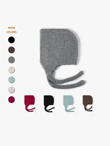 Women's Knitted Hat, Korean Style Simple Design, Warm Ear Protection, Balaclava Type with Tie, Soft Wool Material, Fall Winter Daily Wear, Knit Hats