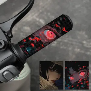 2PCS Cool Anime Style HD Character Image Motorcycle Stickers Waterproof Anti-Slip Durable Exterior Accessories Decal for Motorcycle Handlebar DIY Personality Decoration