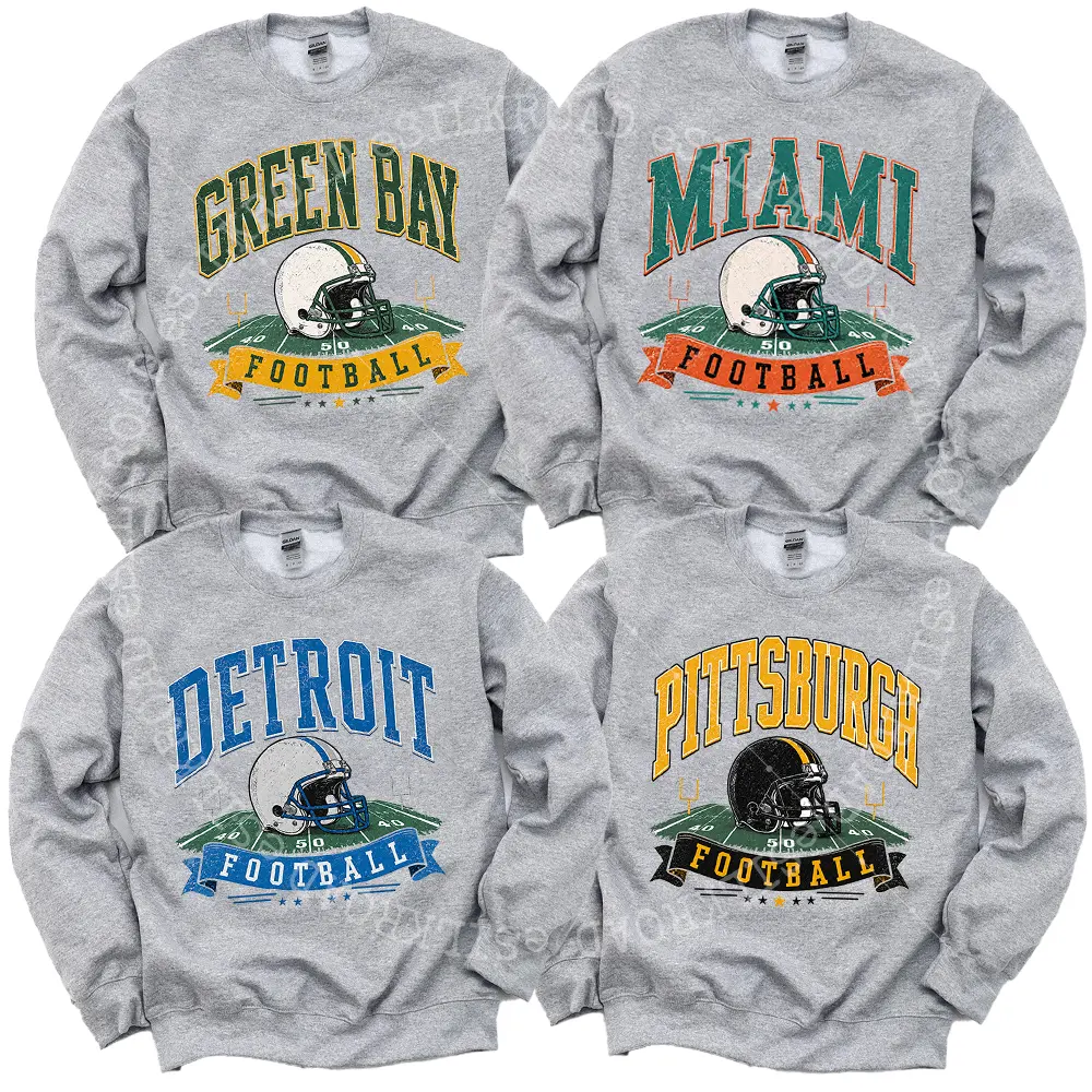 Vintage Football Sweatshirt - Sport Grey, All Teams Sports Crewneck, Retro Football Fan Pullover, Unisex Casual Athletic Sweatshirt, Game Day Outfit, Gift for Men and Women, Fall Winter Wear - HARSIN