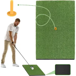 Thickened 24" x 16" Golf Hitting Mat, Practice Swing Turf Mats for Chipping and Driving, Perfect for Indoor & Outdoor Golf Practice