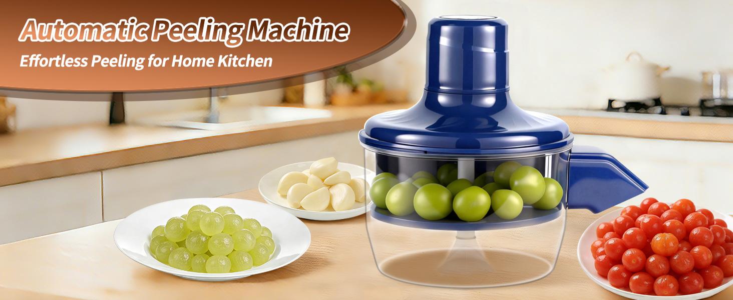 Automatic Grape Peeler Machine,Electric Peeling Skin Remover Tool for Small Fruits,Automatic Garlic & Cherry Tomato Peeler Skin Remover Tool for Grape,Efficient Peeling Kitchen Gadget for Home Use