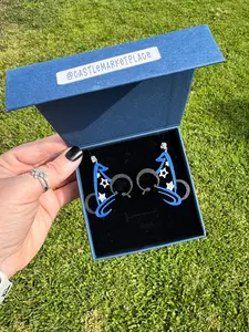 3D Sorcerer Mouse inspired Earrings - Mouse Earrings - Dangle Earrings - Dland Earrings - 3D Printed Ears - Sorcerer Mouse Hat Earrings - WDW earrings