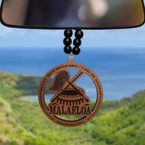 American Samoa Malaeloa Ornament - 1/4 Inch Thick Wood Cherry Hickory Mahogany Unfinished 4-5 Inches Long Side Stylish Accessory