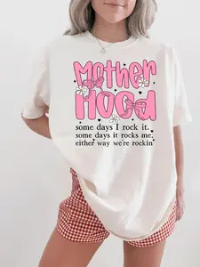 Motherhood Coquette Bow Checker Shirt, Retro Mother Hood Sweatshirt, Funny Mom Sarcastic Mama Tshirt, Mothers Day Gift, Mother Day Gift Idea