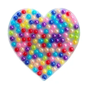 Rainbow Pearls Heart Pickable Pad