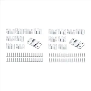 20 Pcs Flush Mount Bracket Interlocking Hang Furniture Connector Stainless Steel Wall Mount Picture Frame Brackets