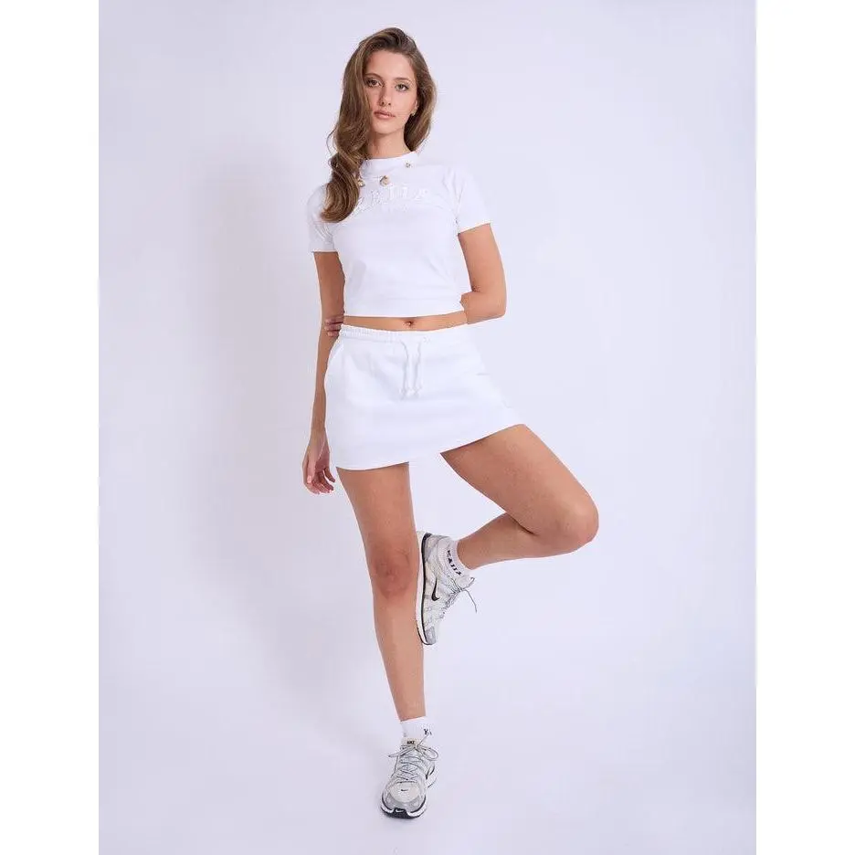 Kaiia Logo Mini Sweat Skirt White