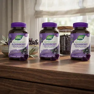 Nature’s Way Sambucus Elderberry Gummies Supplement for Immune Support, Black Elderberry with Vitamin C D3 and Zinc, Kids and Adults 4+, Daily Immune Health Formula Non GMO