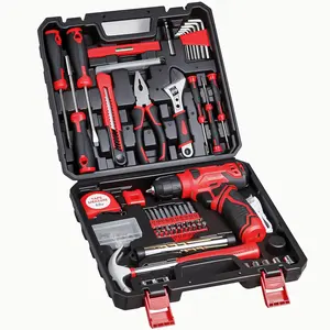 8V Cordless Drill Set, 132 Piece Home Tool Kit with Hand Drill for Women & Men, Perfect for Homeowner, DIYer and Handyman for Home DIY Improvement