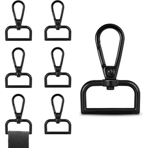 1 Inch Metal Swivel Snap Hooks, 6 Pack Lobster Claw Clasps for Keychains Purse Hardware Bag Making Lanyard Hooks(Black)