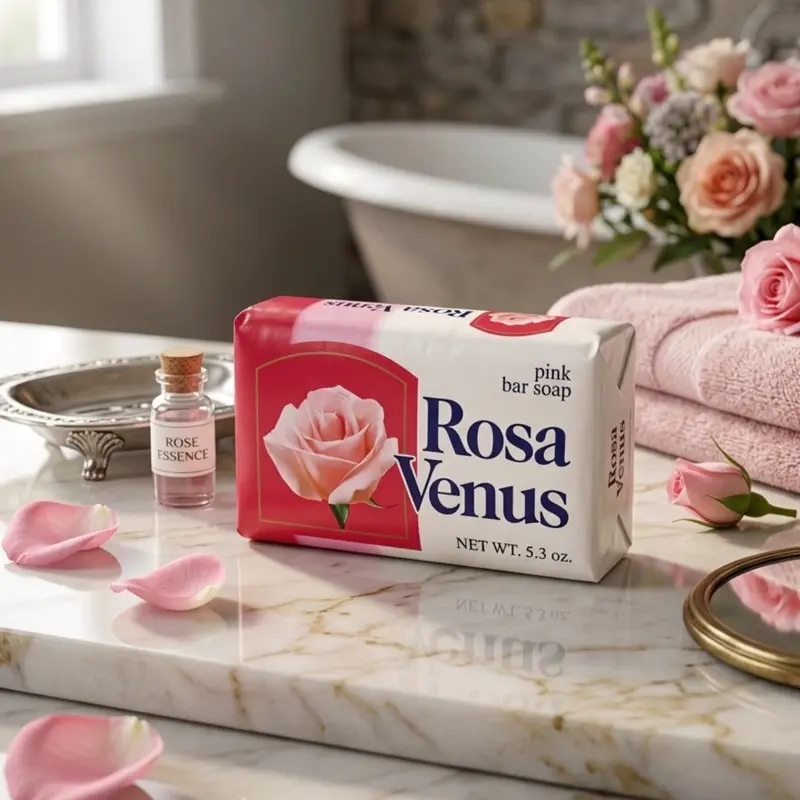 Rosa Venus Pink Bar Soap Pack of 4 - 5.3 oz Net Weight per Bar - Pink Soap for Your Needs