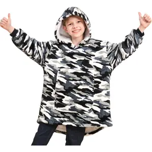 Game Controller Wearable Blanket Hoodie for Boys Gamer Oversized Hoodie for Kids