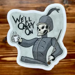 We'll Carry On Marching Skeleton Sticker