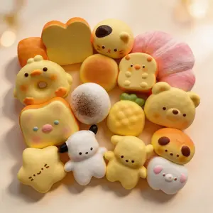 Lifelike Squishy Bread Slow Rise Sensory Toy Stress Relief Fidget for Adults Kids Anxiety, Fun Shapes Available: Cat, Bum, Dog, Cheese, Bread & Croissant