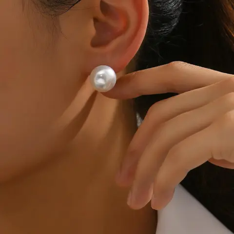 Faux Pearl Decorated Stud Earrings, 1 Pair Fashionable Jewelry Accessories, Stylish Jewelry, Fashion Jewelry for Party, Daily Clothing Decor, Trendy All-match & Exquisite Jewelry for Birthday Gift for Women, Ear Studs