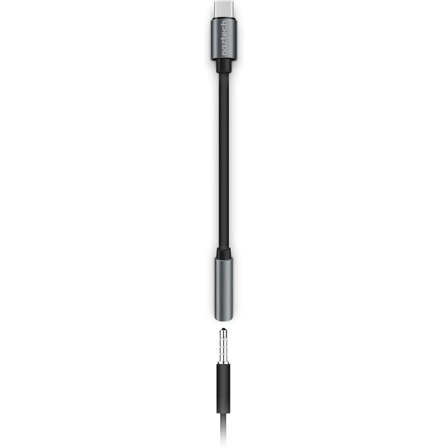 Naztech USB C to 3.5mm Audio Adapter - Aux To USB C, USBC To Headphone Jack Adapter, USBC To Aux Adapters, Headphone Adapters, Headset Auxiliary Cord, Audio Jack Dongle for iPhone, iPad, Android-Black