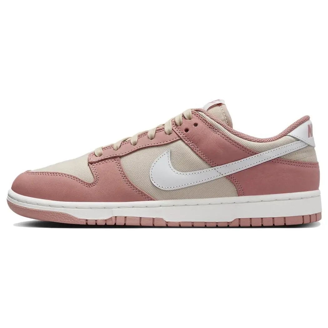 Nike Dunk Low Premium 'Red Stardust' Men's Round Toe Laces All Seasons Casual Colorblock Sneakers Comfortable Daily Wear