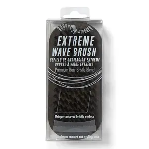 Brush Strokes Extreme Wave Military Boar Brush, Beard Grooming and Shaping, 5x2.5 Inches