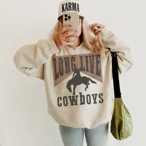 Trendy Cowboy Rodeo Sweatshirt Retro Country Crewneck Cute Western Sweatshirt Aesthetic Cowgirl Crewneck Country Girl