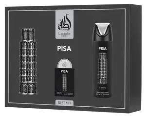 Lattafa Pride Pisa 3 pcs gift set with 100ml EDP + 20ml EDP + 200ml perfumed spray Lattafa Pride Pisa 3 pcs gift set with 100ml EDP + 20ml EDP + 200ml perfumed spray